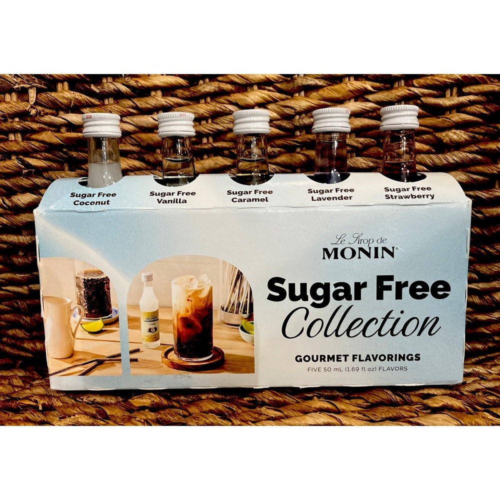 MONIN Sugar Free Collection Gourmet Beverage Flavorings 5-pack 50 ml Each NEW!